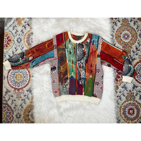 Geocc Other - Geocc Mens Sweater Pullover Med Vintage 90s 3D Multi Long Sleeve Australian Cott